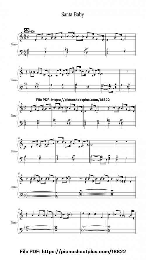 Santa Baby by Joan Javits/Philip Springer Level Beginner 3 Santa Baby piano sheet music free pdf