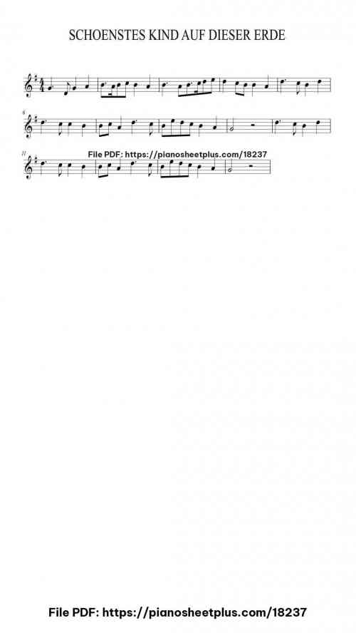 SCHOENSTES KIND AUF DIESER ERDE by - Level Easy 2 SCHOENSTES KIND AUF DIESER ERDE piano sheet music free pdf