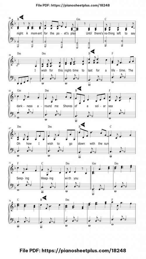 Sleeping Sun by Nightwish Level Intermediate 7 Sleeping Sun piano sheet music free pdf