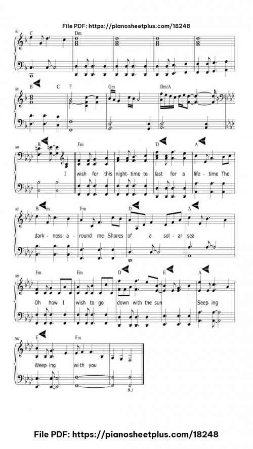 Sleeping Sun by Nightwish Level Intermediate 8 Sleeping Sun piano sheet music free pdf