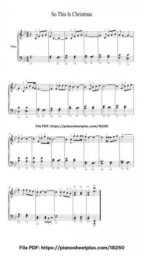 So This Is Christmas by John Lennon Level Beginner 2 So This Is Christmas piano sheet music free pdf