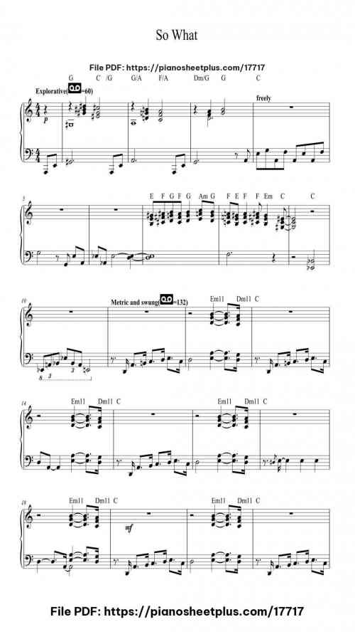 So What by Miles Davis Level Intermediate 5 So What piano sheet music free pdf
