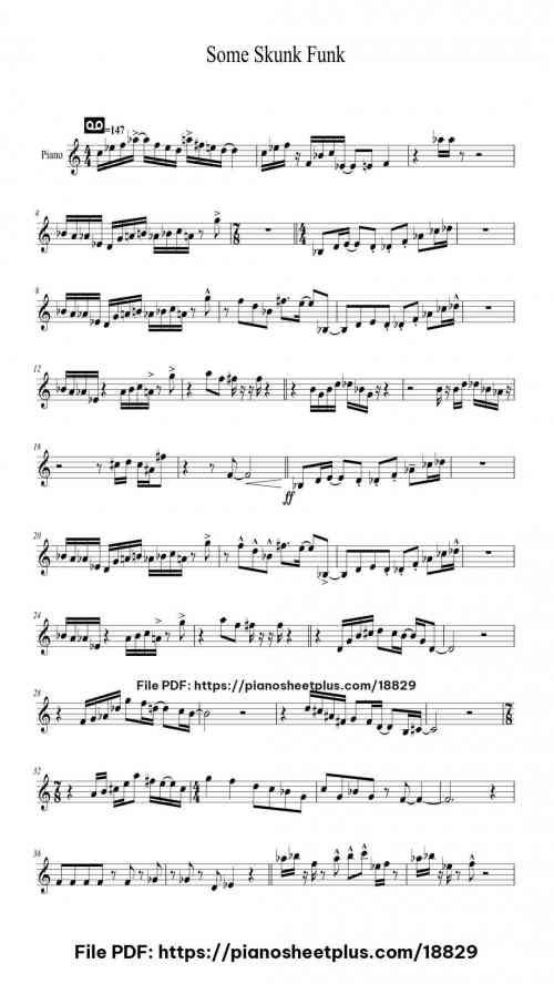 Some Skunk Funk by Brecker Brothers Level Beginner 3 Some Skunk Funk piano sheet music free pdf