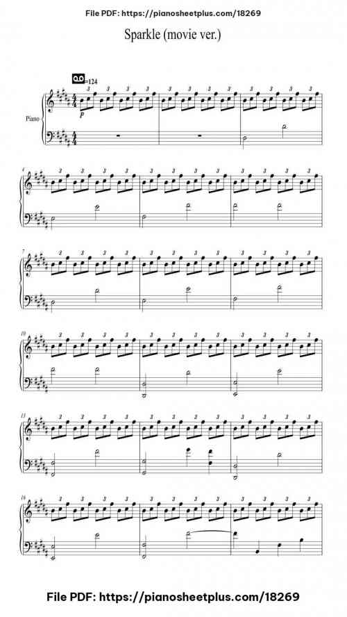 Sparkle (movie ver.) by Radwimps Level Mid-Advanced 16 Sparkle (movie ver.) piano sheet music free pdf