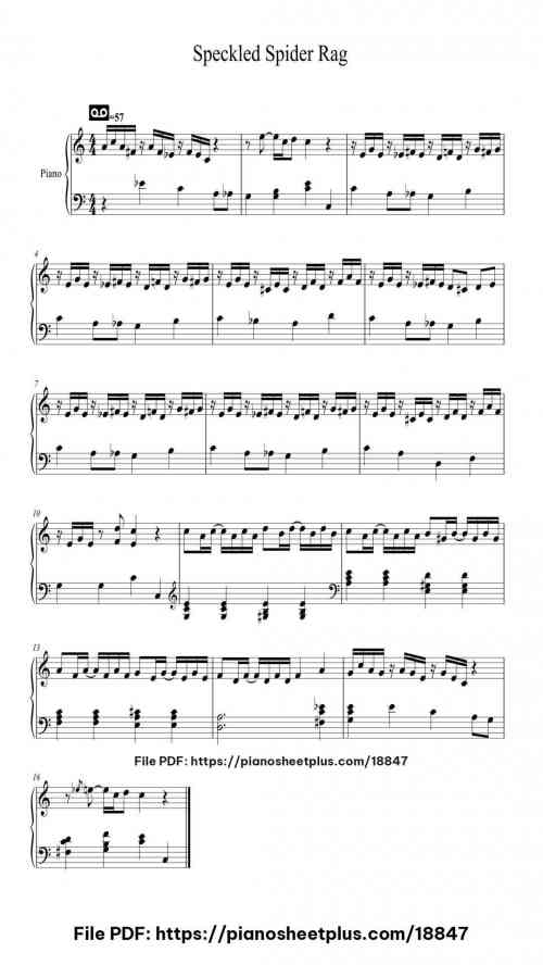 Speckled Spider Rag by Harry French Level Beginner 2 Speckled Spider Rag piano sheet music free pdf