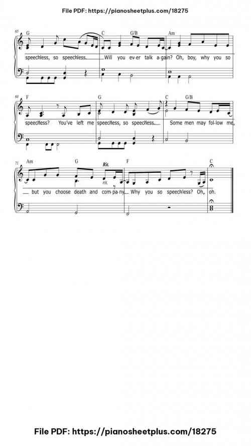 Speechless by Lady Gaga Level Intermediate 10 Speechless piano sheet music free pdf