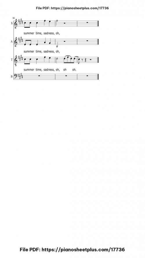 Summertime Sadness by Lana Del Rey Level Easy 20 Summertime Sadness piano sheet music free pdf