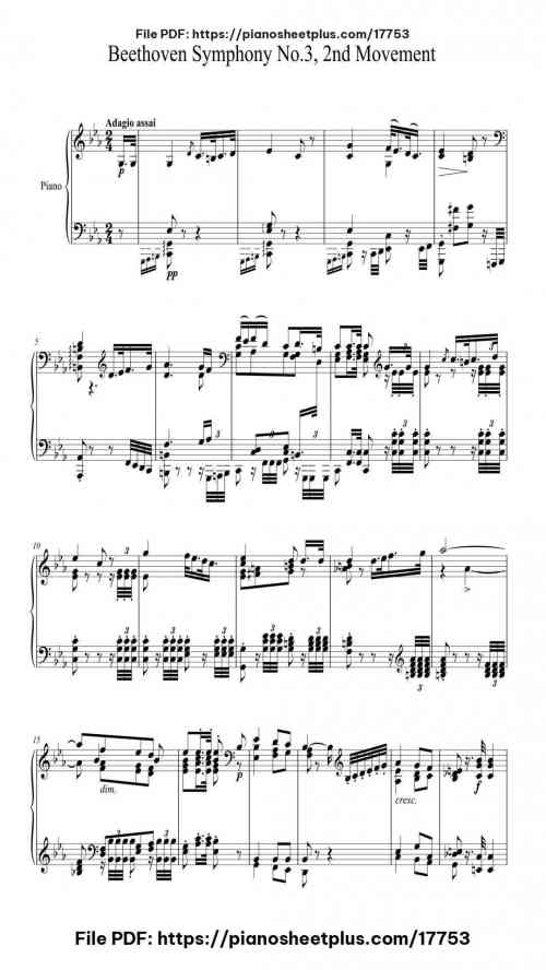 Symphony No. 3 in E-flat Major, Op. 55 "Eroica": II. Marcia funebre. Adagio assai by Ludwig van Beethoven Level Mastery 14 Symphony No. 3 in E-flat Major, Op. 55 "Eroica": II. Marcia funebre. Adagio assai piano sheet music free pdf