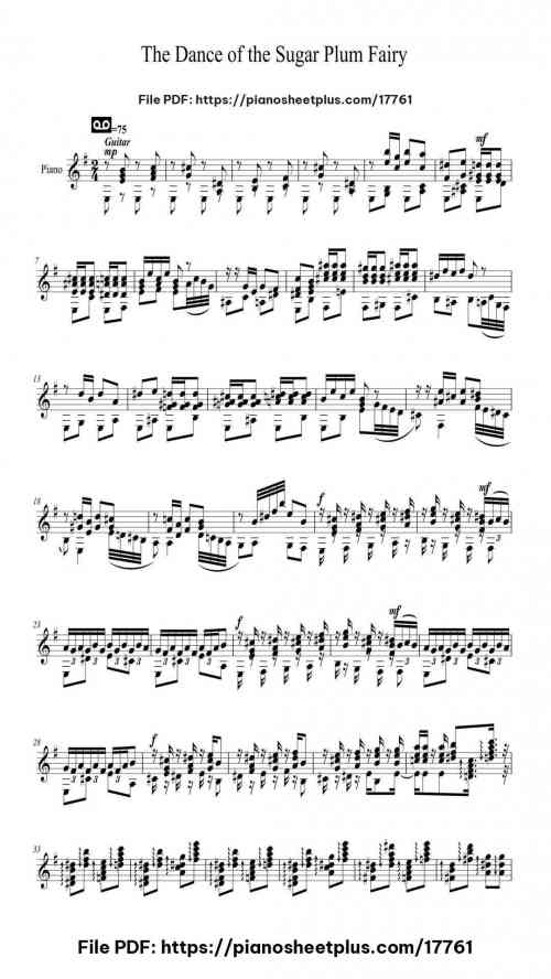 The Dance of the Sugar Plum Fairy by Pyotr Ilyich Tchaikovsky Level Intermediate 65 The Dance of the Sugar Plum Fairy by Pyotr Ilyich Tchaikovsky Level Intermediate