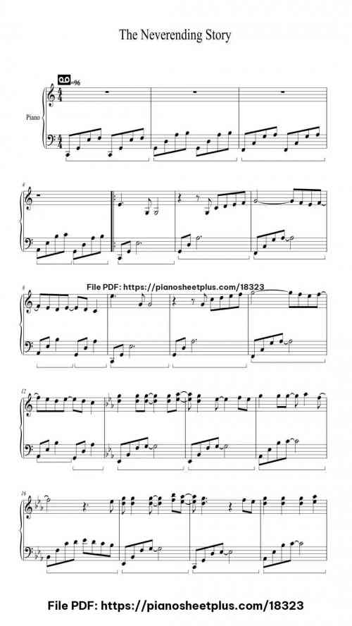 The Neverending Story by Limahl/Giorgio Moroder Level Beginner 4 The Neverending Story piano sheet music free pdf
