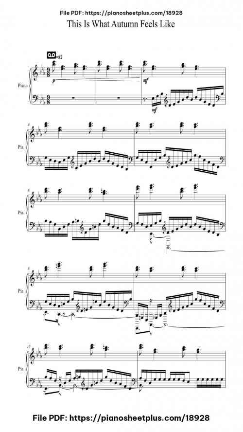 This Is What Autumn Feels Like by JVKE Level Intermediate 7 This Is What Autumn Feels Like piano sheet music free pdf