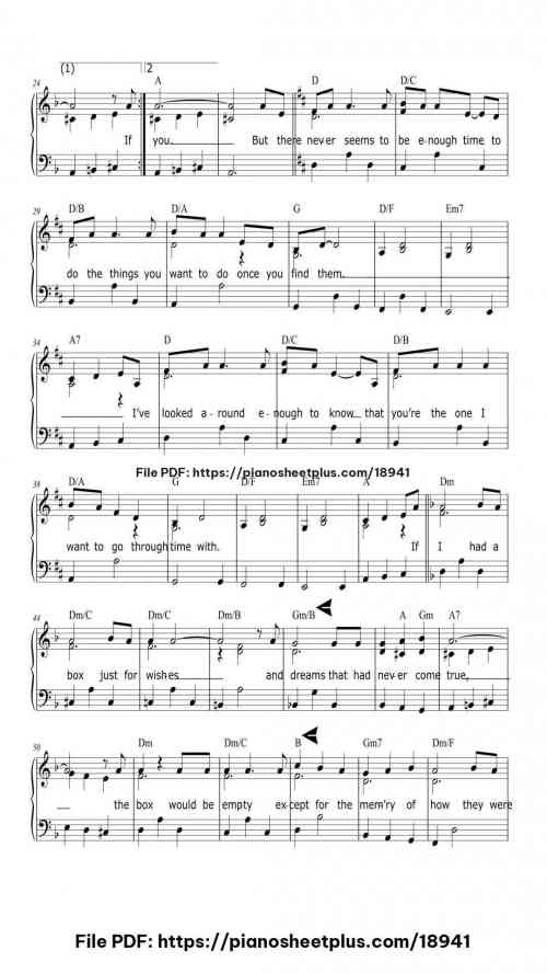 Time in a Bottle by Jim Croce Level Beginner 5 Time in a Bottle piano sheet music free pdf
