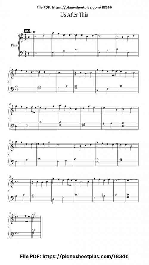 Us after this by Mayday Level Beginner 2 Us after this piano sheet music free pdf