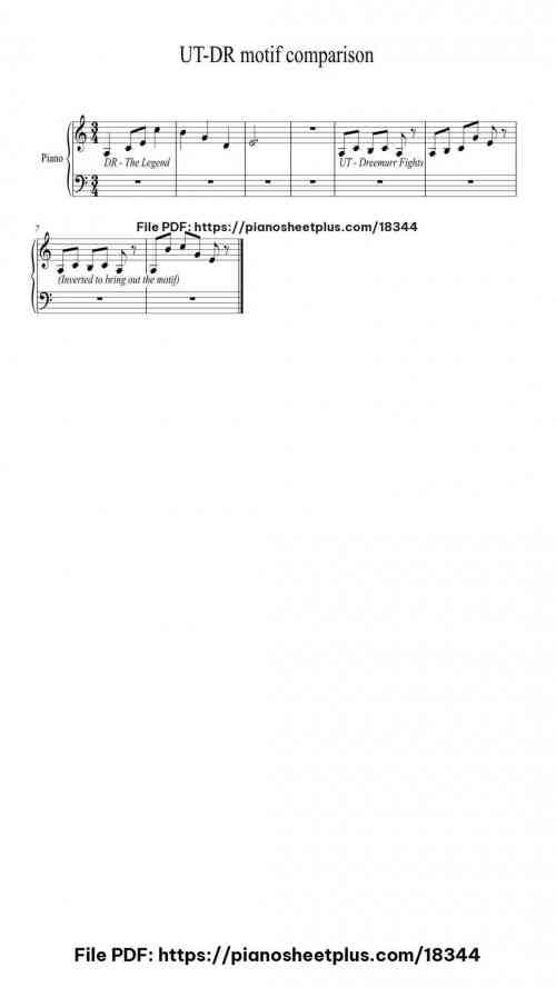 UT-DR motif comparison by - Level Easy 2 UT-DR motif comparison piano sheet music free pdf