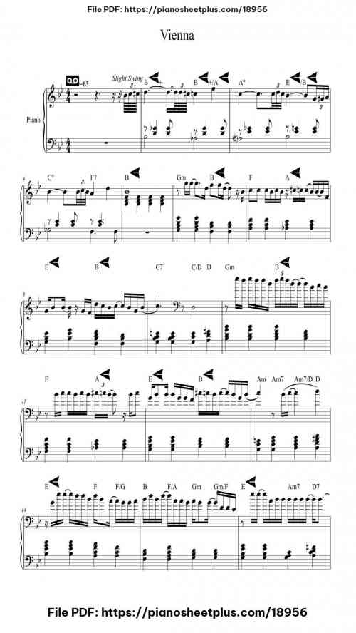 Vienna by Billy Joel Level Mid-Advanced 5 Vienna piano sheet music free pdf