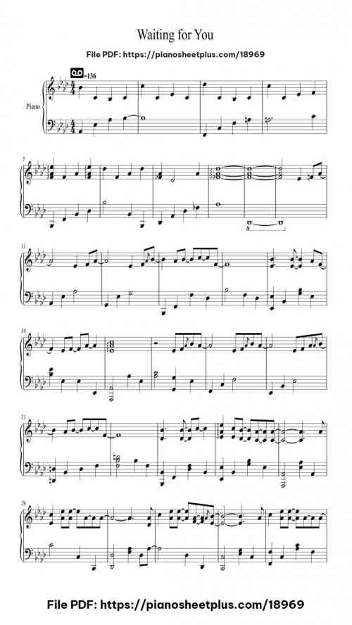 Waiting for You by Jay Chou Level Intermediate 7 Waiting for You piano sheet music free pdf