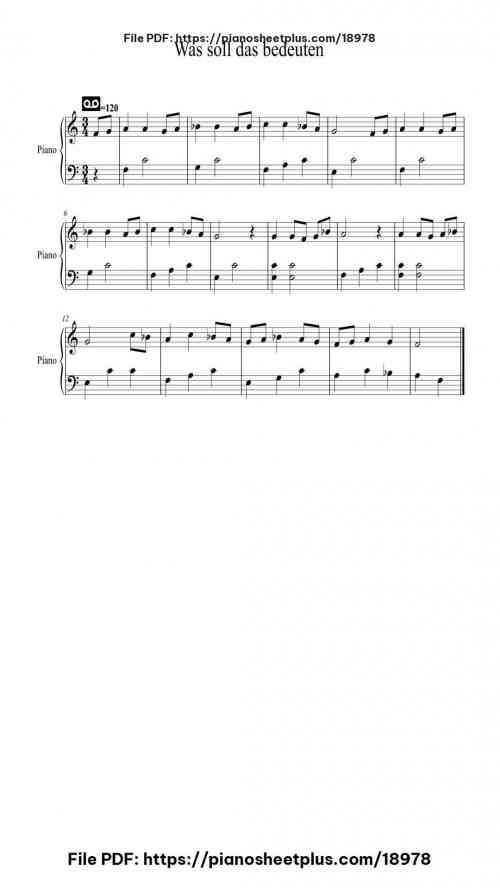 Was soll das bedeuten by German Traditional Level Easy 2 Was soll das bedeuten piano sheet music free pdf