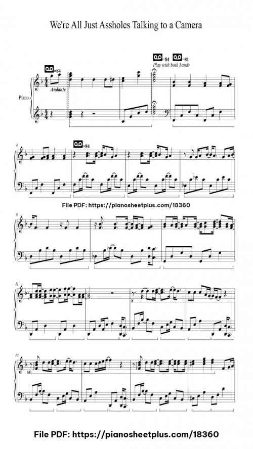 We're All Just Assholes Talking To A Camera by Jack Douglass Level Mid-Advanced 6 We're All Just Assholes Talking To A Camera piano sheet music free pdf