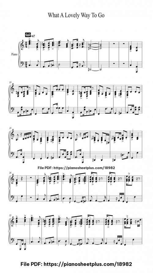 What A Lovely Way To Go by Michael Jackson Level Intermediate 4 What A Lovely Way To Go piano sheet music free pdf