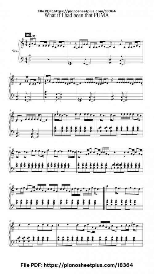 What if I had been that PUMA by TXT Level Intermediate 4 What if I had been that PUMA piano sheet music free pdf