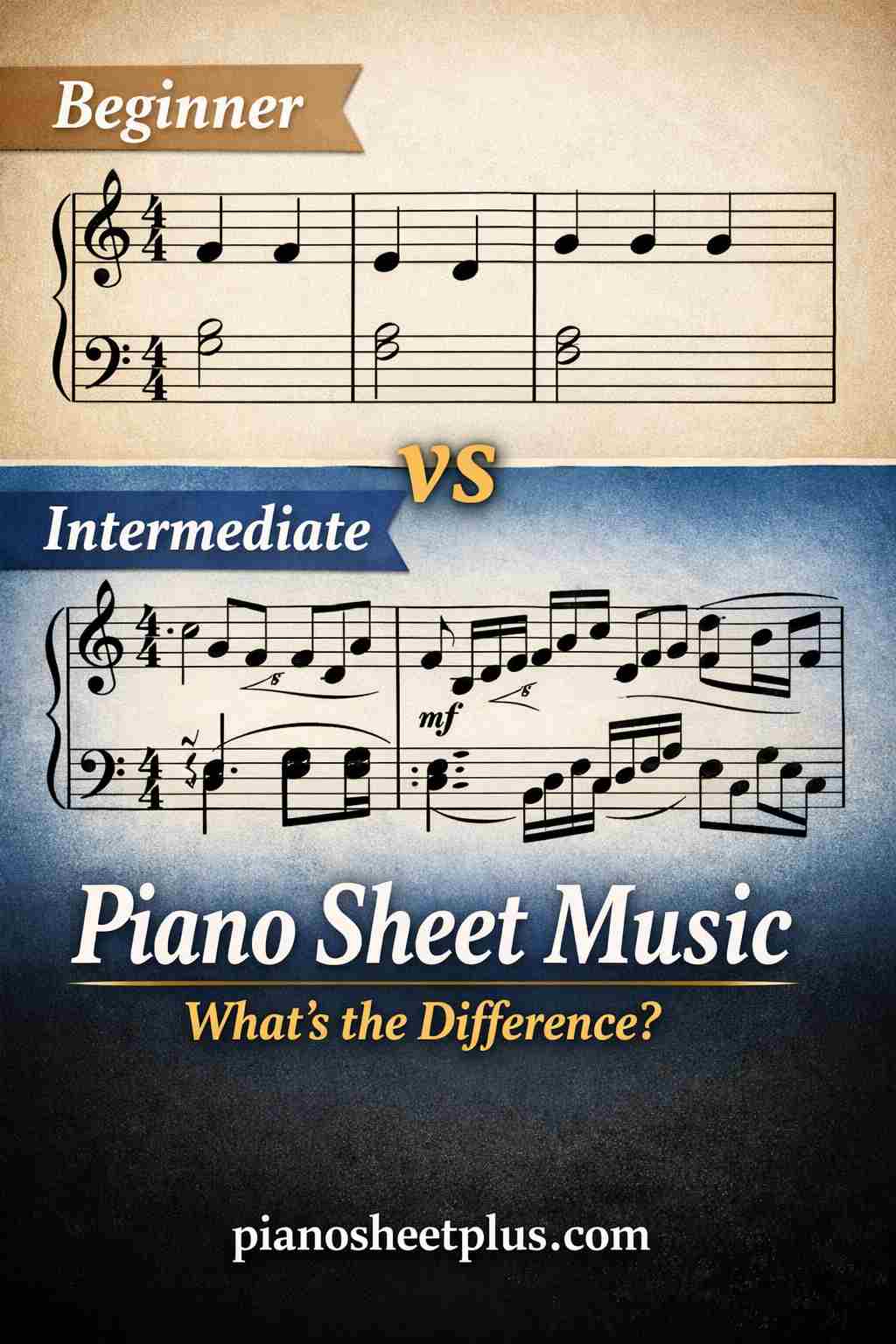 Beginner vs Intermediate Piano Sheet Music – What’s the Difference? 2 b Beginner vs Intermediate Piano Sheet Music